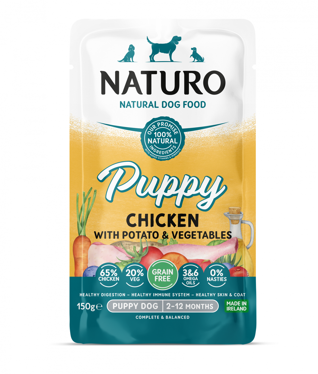 Naturo Pouch Naturo Dog Puppy cu Pui 150 Gr - imagine 1