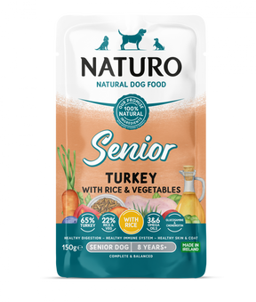 Naturo Pouch Naturo Senior cu Carne de Curcan, Orez si Legume 150 Gr - imagine 1