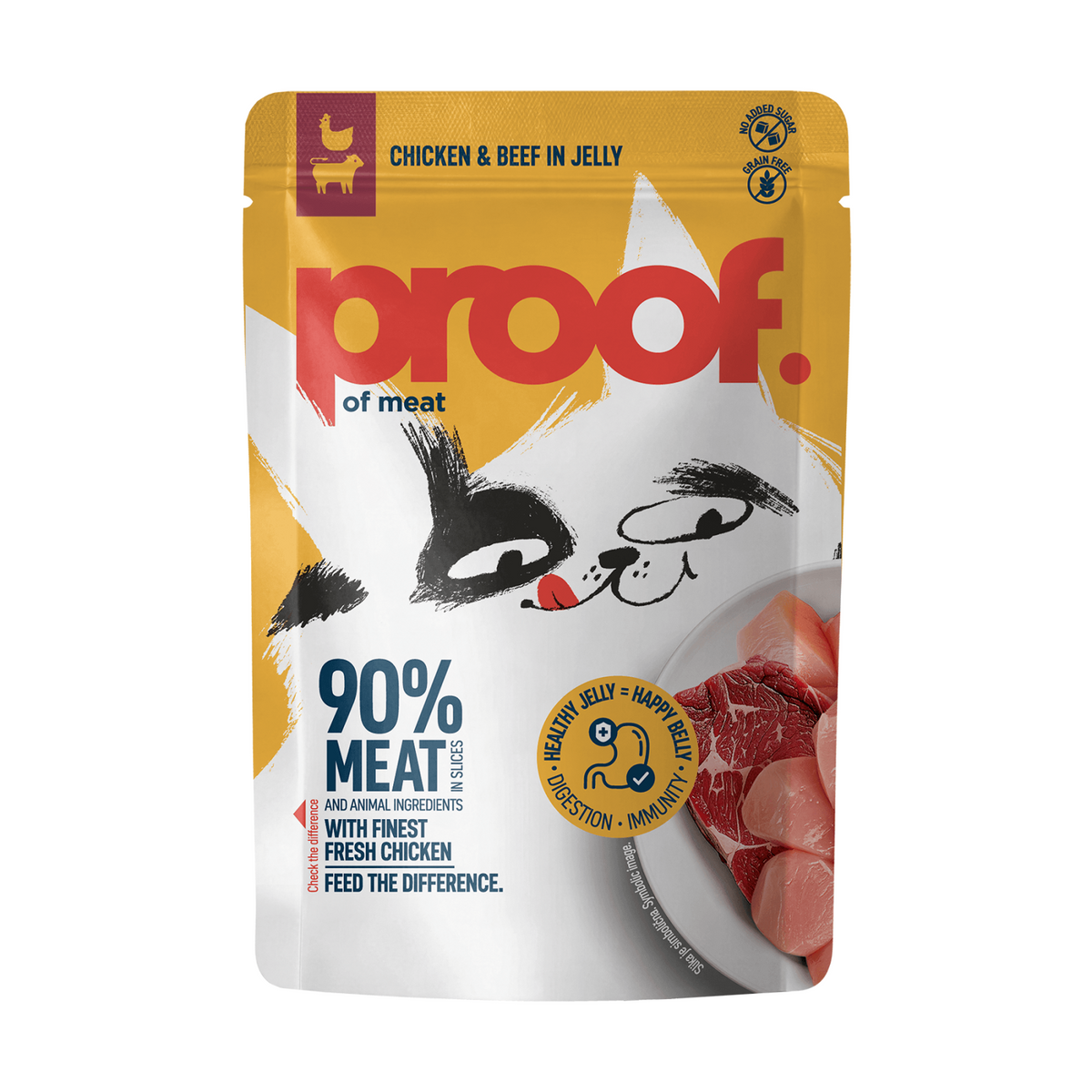 Proof Hrana Umeda pentru Pisici cu Pui si Vita in Jeleu 85 Gr