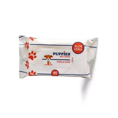 Puppies Puppies Servetele Umede cu Aloe Vera pentru Ochi si Urechi 40 buc/pach