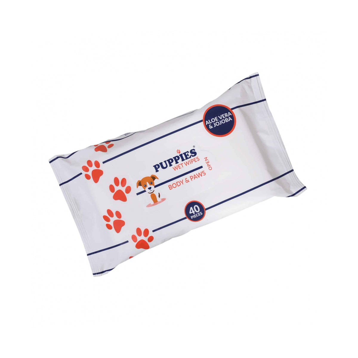 Puppies Puppies Servetele Umede cu Aloe Vera si Jojoba pentru Corp si Labute 40 buc/pach