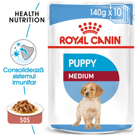 Royal Canin Royal Canin Medium Puppy Plic 140 G - imagine 1