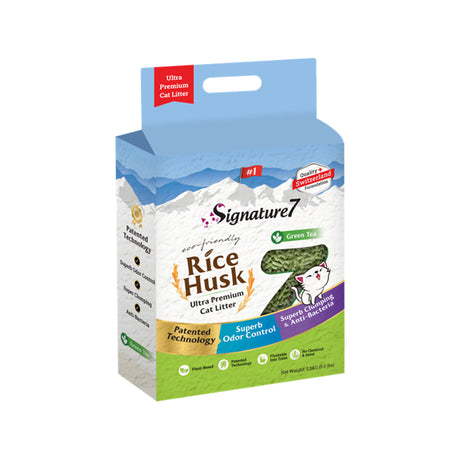 Signature 7 Signature7 Asternut Igienic Green Tea Rice Husk 7 L - imagine 1