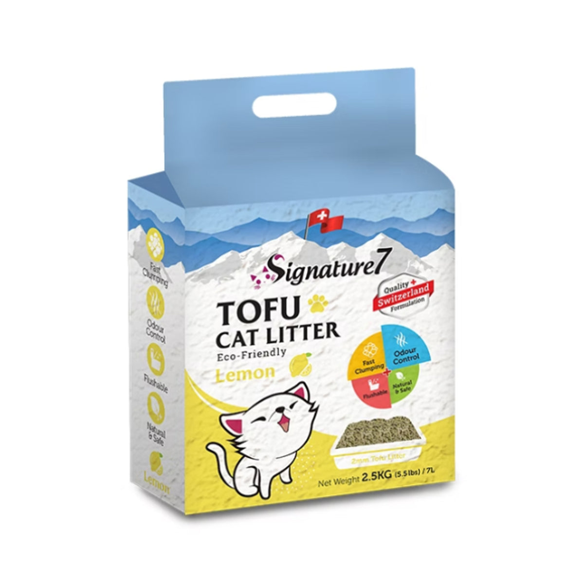Signature 7 Signature7 Asternut Igienic Tofu pentru Pisici cu Lamaie 7 L