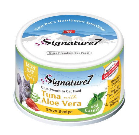 Signature7 Cat Hrana Umeda Reteta cu Ton in Sos de Aloe Vera 70 Gr