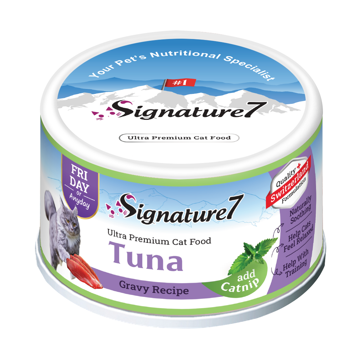 Signature7 Cat Hrana Umeda Reteta cu Ton si Catnip in Sos 70 Gr