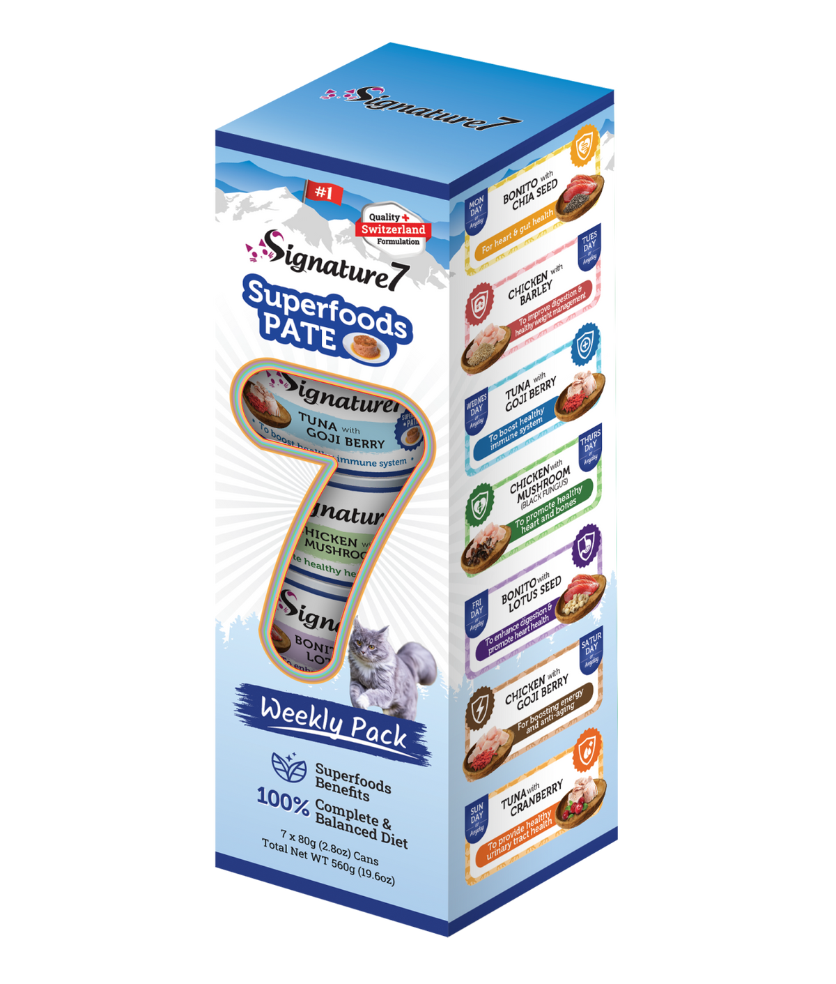Signature7 Superfoods Pate Cat Variety Pack 7x80 Gr