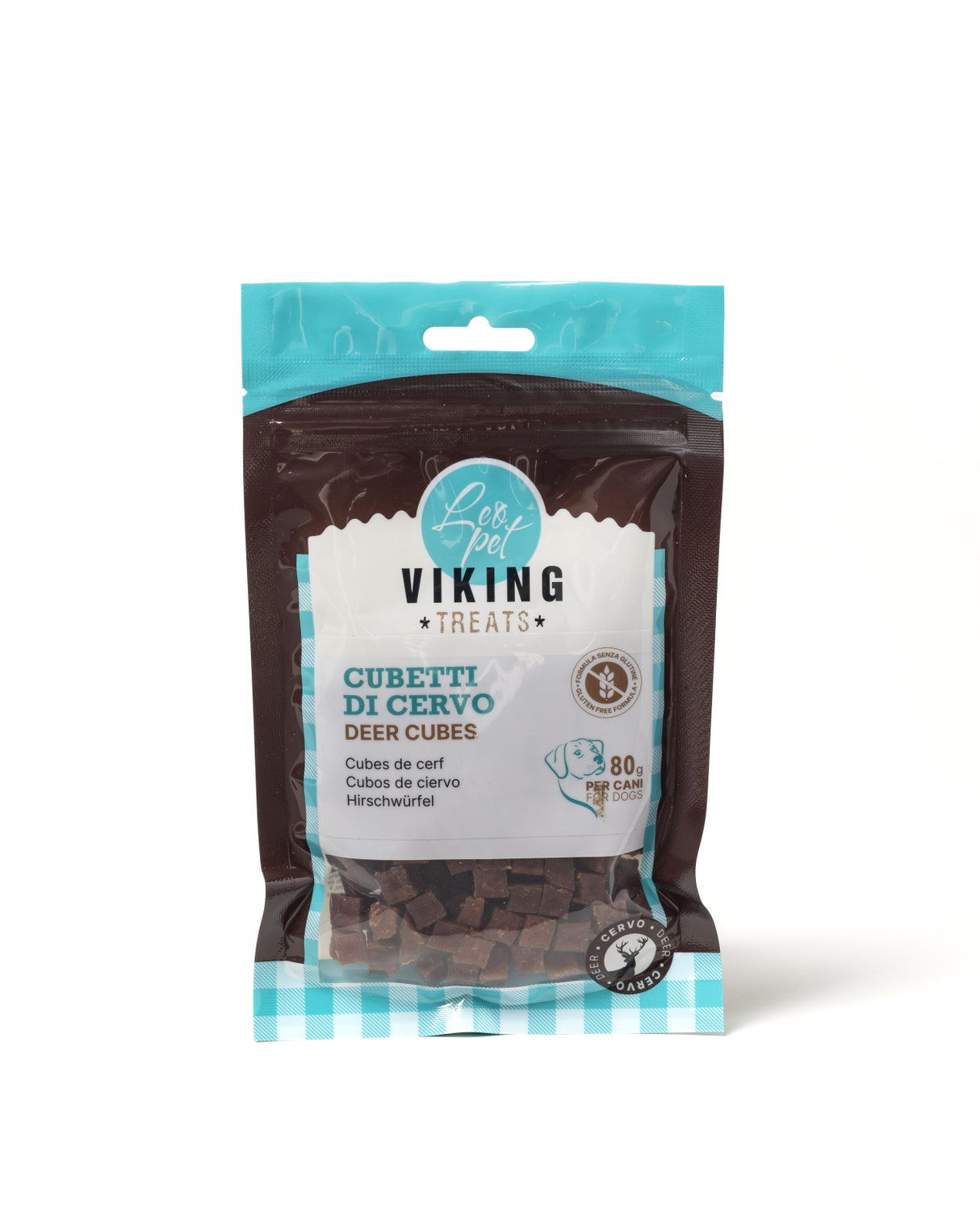 Leopet Viking Cuburi cu Carne de Caprioara pentru Caini 80 Gr