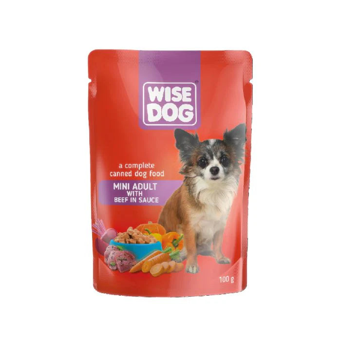 Wise Dog Mini Adult Plic cu Vita in Sos 100 Gr